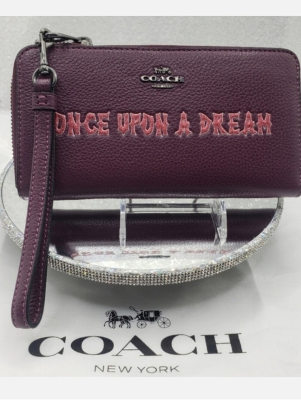 Coach x Disney Long Zip Around Wallet Once Upon A Dream Wrist Strap